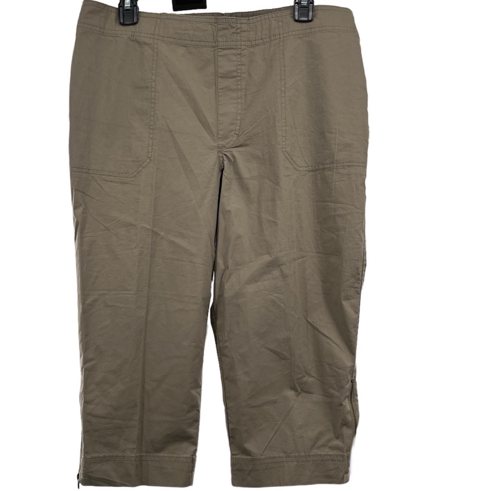 NWT Three Hearts Capri Pants Khaki Tan Elastic Large